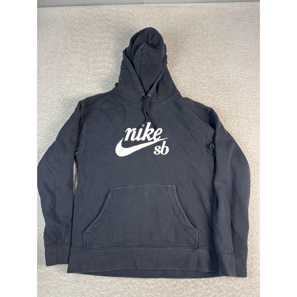 Nike‎ SB Hoodie Mens Small Black Pullover Skateboard Graphic Sweatshirt